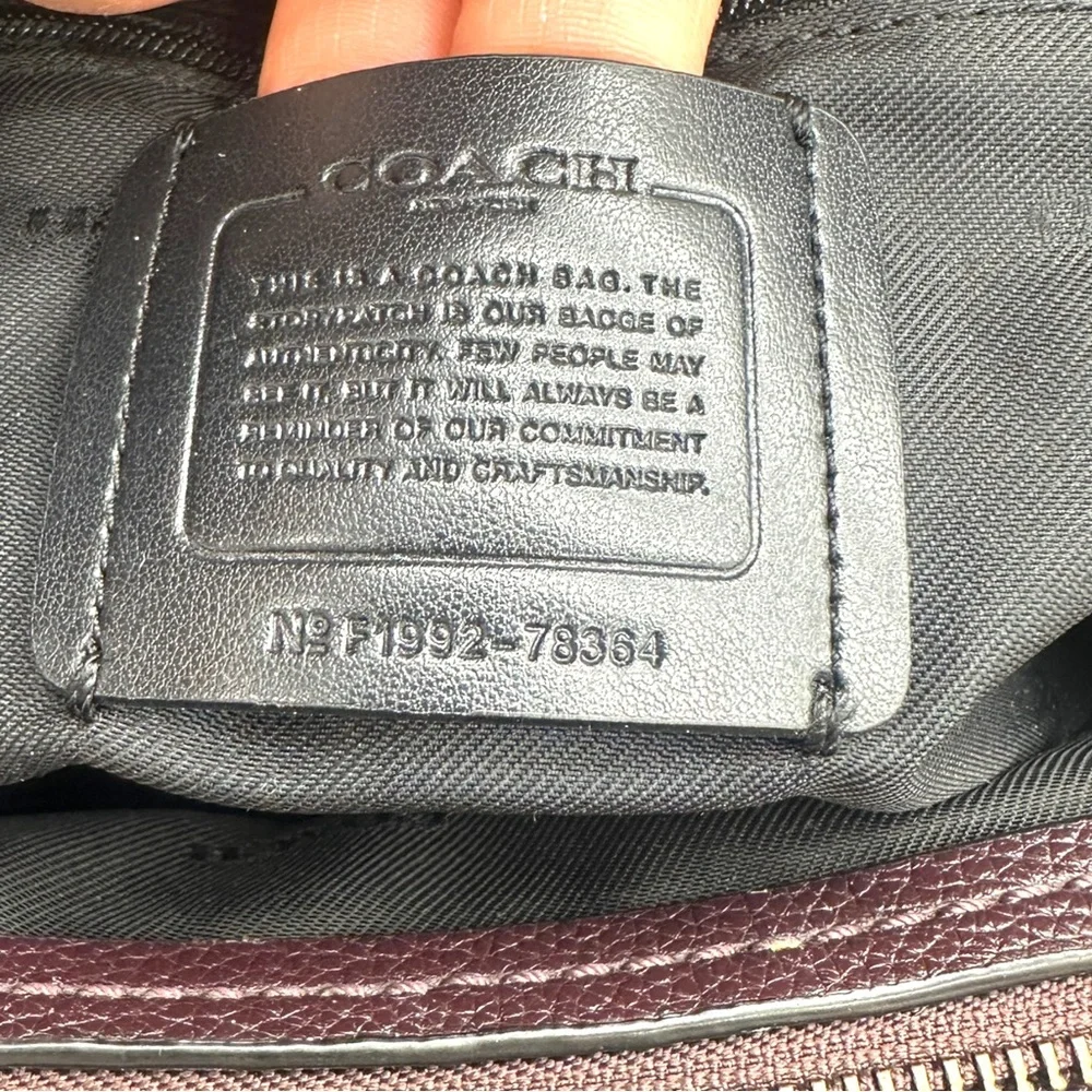 Coach Dalton 31 Satchel Shoulder Bag Oxblood Pebbled Leather 78364 - Picture 10 of 10